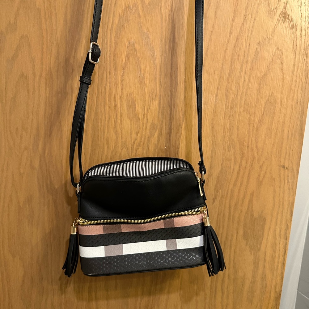 Stylish Black and Brown Crossbody Bag